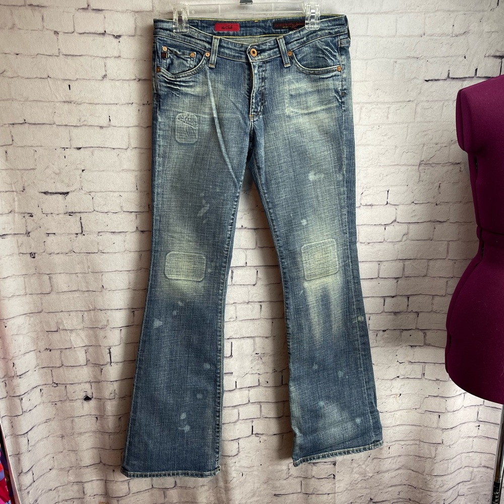 Adriano Goldschmied size 29R distressed the club low rise flare jeans